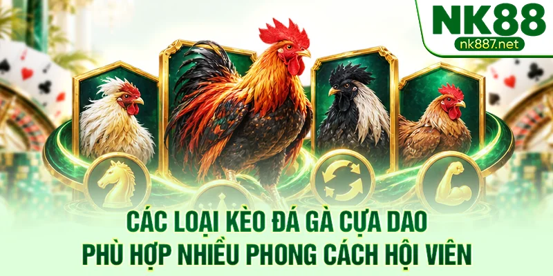 Các loại kèo đá gà cựa dao phù hợp nhiều phong cách hội viên