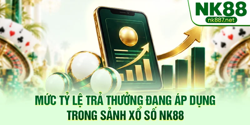 Mức tỷ lệ trả thưởng đang áp dụng trong sảnh xổ số NK88